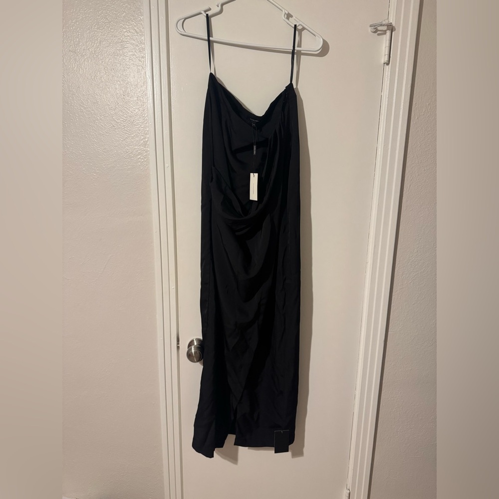 JLUXLABEL Chic Black Draped Wrap Around Skirt